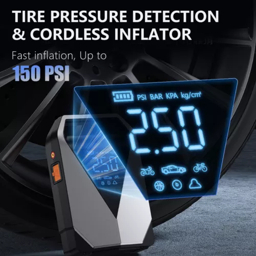 Jump Starter with Air Compressor, Portable 12000mAh Car Battery Jumper Starter - Picture 7 of 18