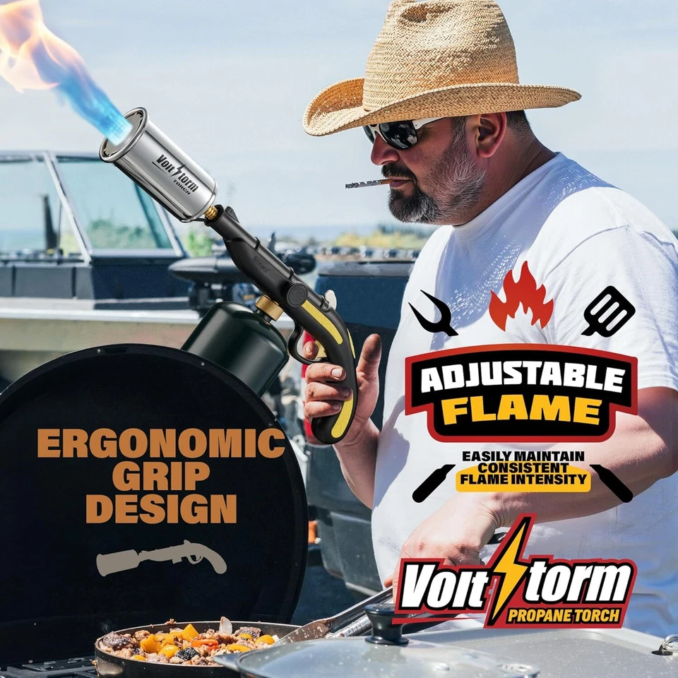 Upgraded Cooking Torch Kitchen Blow Torch - Grill Gun Propane Torch High Output - Image 4 of 4