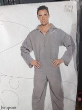 XX 29121 Grey Jumpsuit Mechanic Overalls Costume OSFM Men Underwraps