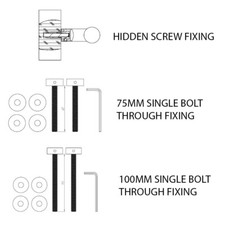 Fixings For Stainless Steel T Bar Front Door Pull Handle Entry Inline Long