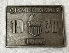 1976 U.S. Olympic Games/Bergamot Brass Works Metal Belt Buckle American Made