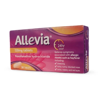 Allevia 120mg - Hayfever, Allergy, Pet, Dust, Mould Allergy Relief - 30 Tablets