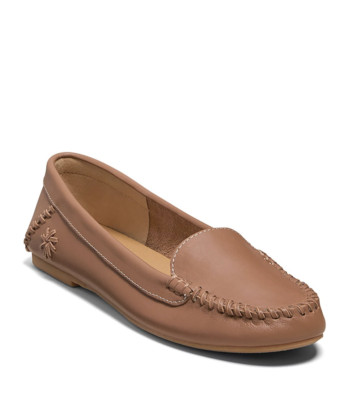 New! JACK ROGERS ~Size 6~ Millie Leather Moccasins Flat Shoes Brown Retail $128