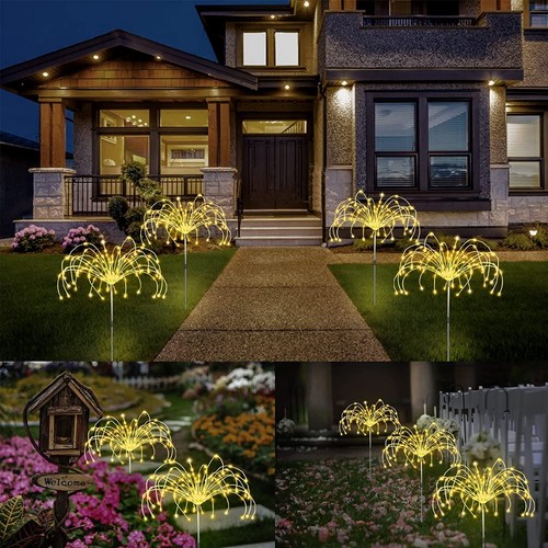 Solar Garden Lights Outdoor Decorative Firework Light Waterproof Home Decor Lamp - Picture 16 of 50