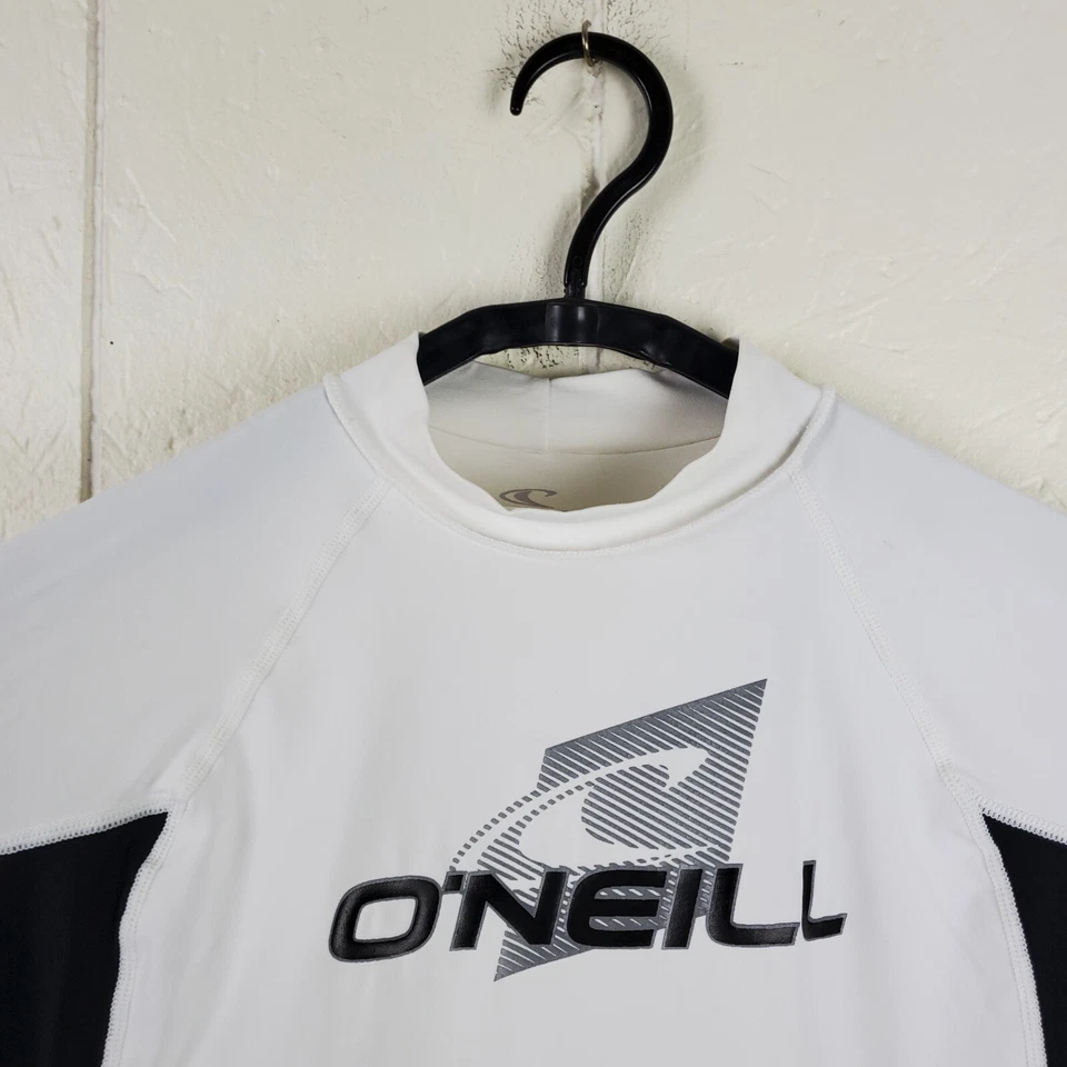 O'neill Rash Guard Niños 2XL Blanco Negro Cuello Alto Manga Larga Gráfico Elastizado Foto 2 de 4