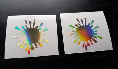 50mm (5cm) Farbe Splats x2 Gold Hologramm Neo Chrom Auto Van Wand Aufkleber