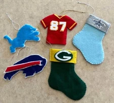 NFL Felt Tree Ornament 5” X 3”  You pick your team, stocking, jersey or logo NEW