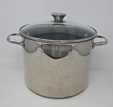 Wolfgang Puck Bistro Collection 8 Qt Stainless Steel Stock Pot W/Glass Lid