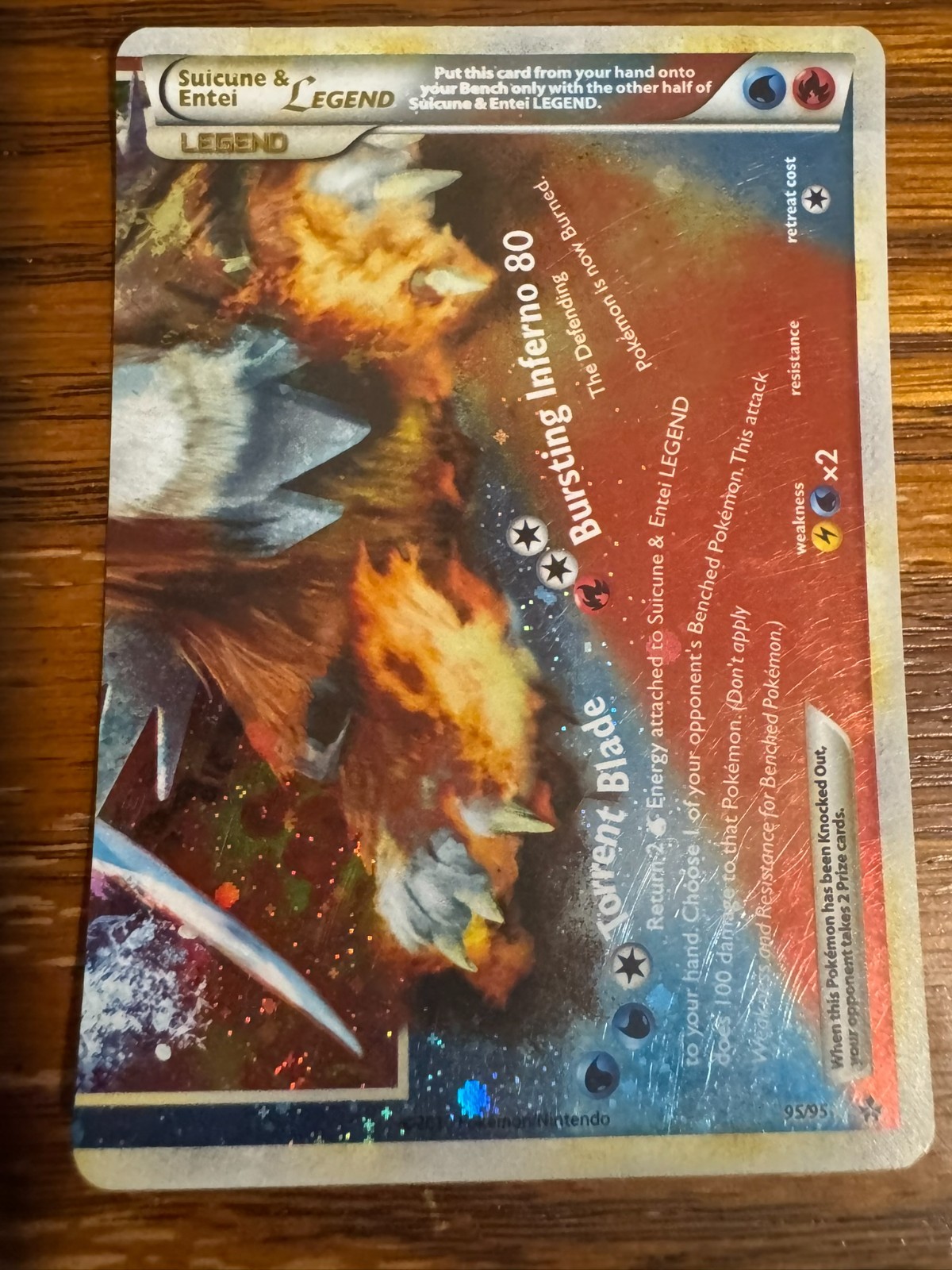 Suicune & Entei Legend (Bottom) 95/95 Unleashed Holo Pokemon Card