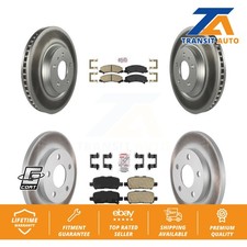 Front Rear Ceramic Pad Coated Disc Brake Rotors Kit For Chevrolet Impala Limited