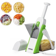 QYKIC Safe Mandoline Slicer 5 in 1 Vegetable Chopper Food Middle, Green 
