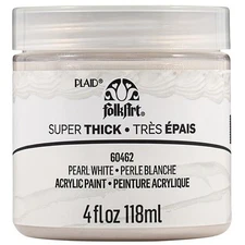 FolkArt Super Thick Acrylic Paint 4oz-Pearl white