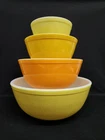 Vintage Pyrex Citrus Yellow Orange Nesting 4pc Mixing Bowl Set 401 401 403 404