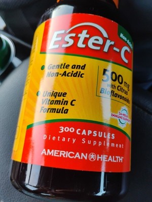 Ester-C 500mg w/ Citrus Bioflavonoids - 300 Capsules - Non-Acidic Immune Support
