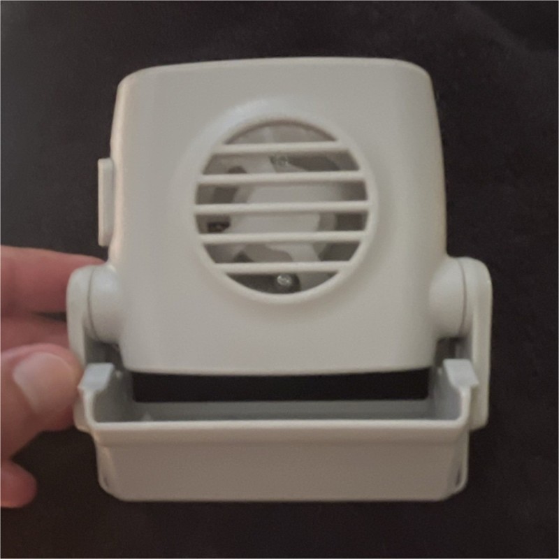 Treva Personal Fan Battery Powered Clip-On White Adjustable Tilt Head Plastic