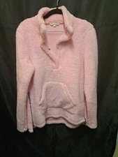 Odd Molly Anthropologie Women's Pink Sherpa Fleece Pullover Jacket Size 2 M US