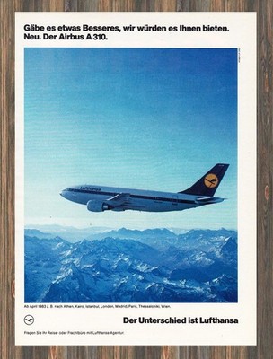 Lufthansa - Reklame Werbeanzeige Original-Werbung 1983 (4)