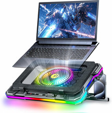 Gaming Laptop Cooling Pad, Laptop Fan Cooling Pad with 5.5Inch RGB External Fan,