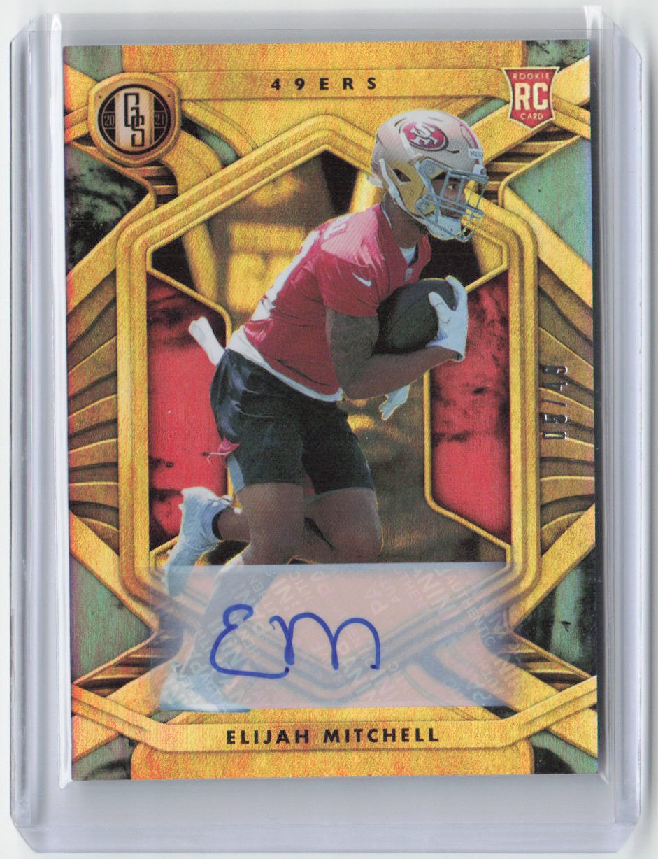 2021 Panini Gold Standard #176 Elijah Mitchell Rookies Autographs Platinum #/49