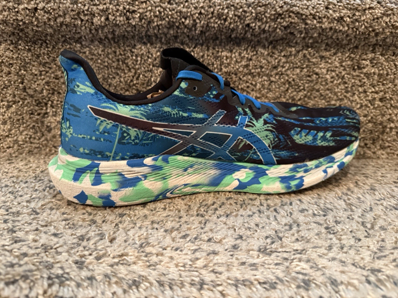 SAOLA Sneaker uomo Asics Noosa Tri 14 nero blu verde taglia 12 *ha bisogno di inserti*