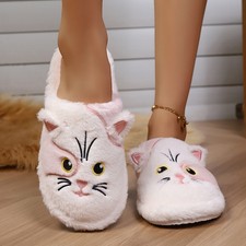 Women  s Cute Cat Plush Slippers Soft Warm Cozy Indoor House Shoes Non Slip