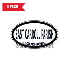 Louisiana East Carroll Parish Oval Sticker 4 Pack 3x2 Inch