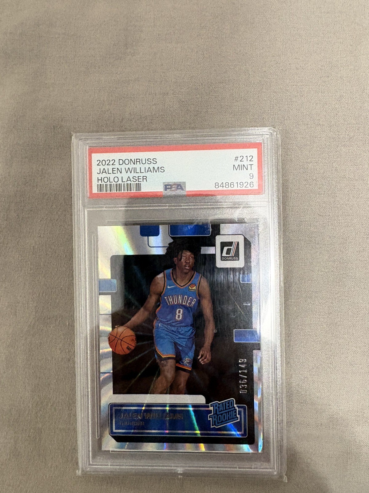 2022-23 Panini Donruss - Rated Rookie Jalen Williams #212 Holo Laser /149 (RC)