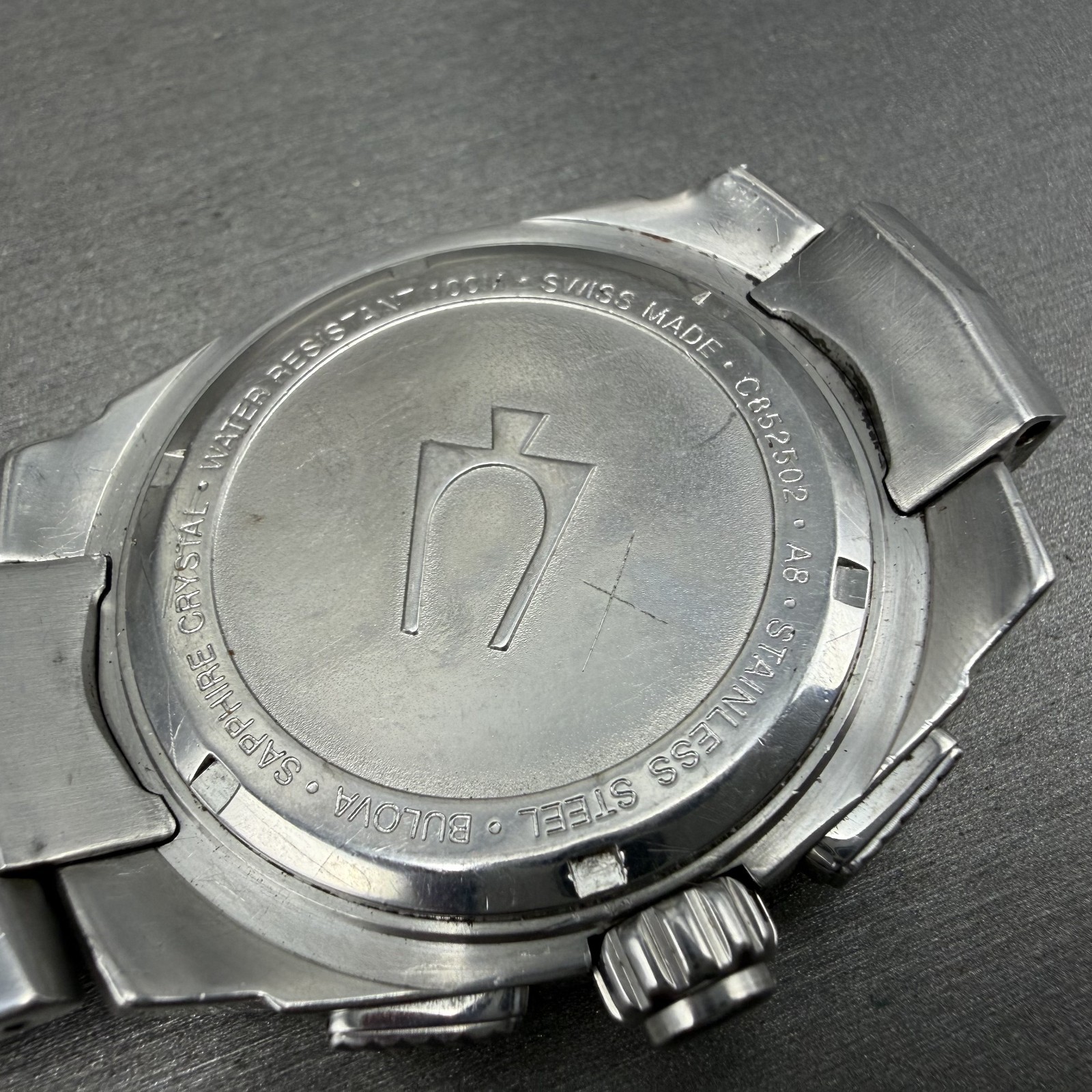 Bulova Accutron Chronograph Watch Men 42mm Black Dial Silver Tone 63B111 New Bat