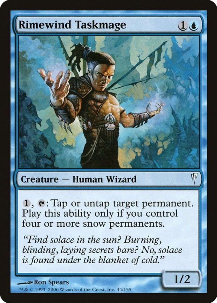 2006 Magic: The Gathering Coldsnap Rimewind Taskmage (#44, C, Moderately Played)