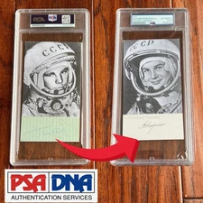 YURI GAGARIN & TERESHKOVA * PSA * Autograph 1st Man and Woman in Space SIGNED