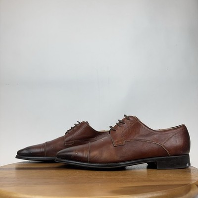 Mens Magnanni Brown Leather Cap Toe Dress Shoes Oxfords Size  display picture 2