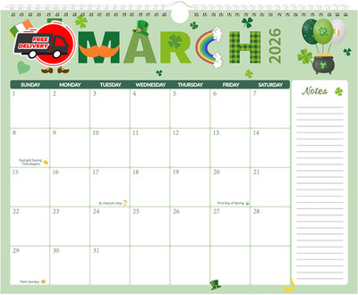2026 Calendar - 18-Month Wall 2026-2027 from Jan. 2026 - Jun. 2027,...