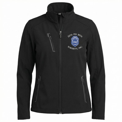 Zeta Phi Beta Ladies Corporate Jacket Black Full Zip Sorority