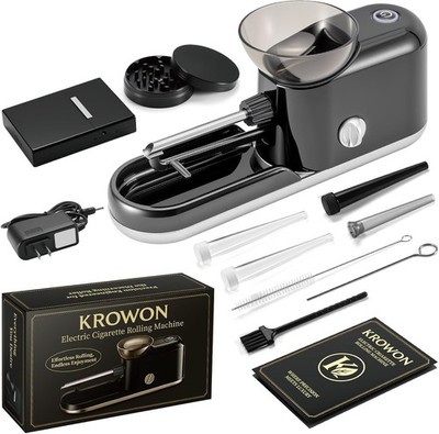 Electric Cigarette Rolling Machine, Automatic Maker, Matte Black Gift Kit
