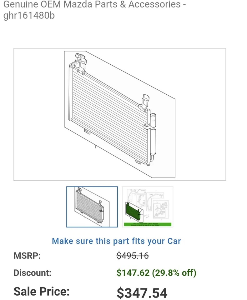 Condensador de aire acondicionado para Mazda 6 2014-2021 para Mazda 3 2014-2018 se adapta a 3 Sport aluminio Foto 2 de 3