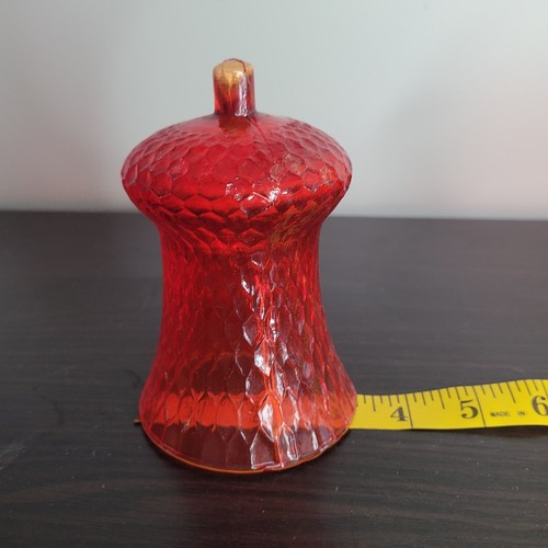 Set 2 tazze votive vintage in vetro a nido d'ape rosso rubino applique portacandele - Foto 5 di 6