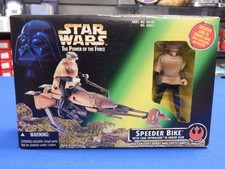 STAR WARS POWER OF THE FORCE SPEEDER BIKE w  LUKE SKYWALKER in ENDOR GEAR - 1996