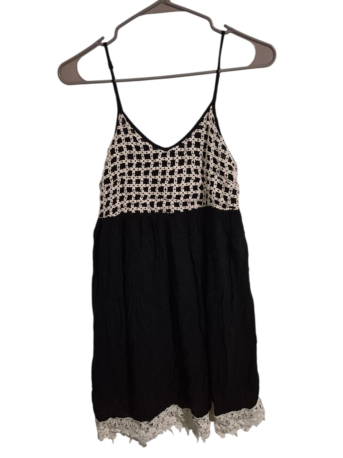 Entro S Baby Doll Mini Dress Lace Strappy Coquette Feminine Whimsical