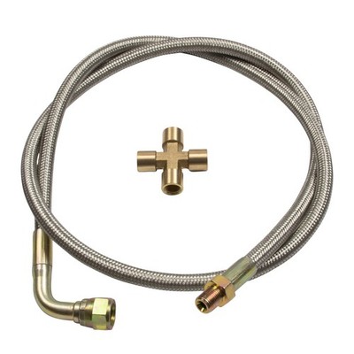 Öl Zulauf Stahlflex Leitung 100cm Anschluss Adapter Turbo Universal AN4 1/8'' NPT