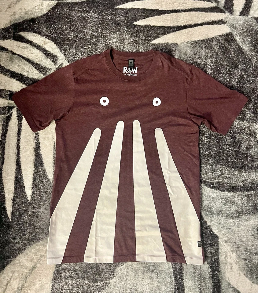 Camiseta para hombre G-Star Raw Originals con gráfico de pulpo talla M color borgoña Foto 4 de 4