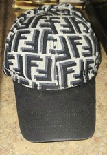 Fendi FF Jacquard Zucca Monogram Baseball Cap Blue Black - One Size - Very Cool!