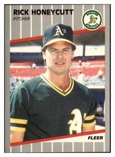 Rick Honeycutt 1989 Fleer #11 Oakland Athletics VTG Baseball *340