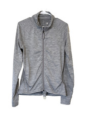 Women's Athletic Jacket All In Motion Gray Womens Size Small Thumb Cuffs