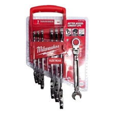 Milwaukee 48-22-9429 7pc Flex Head Combination Ratcheting Wrench Set - SAE