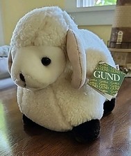 Vintage Gund Horn Lamb Sheep 9" x 12" Stuffed Plush 1982 Stuffed Animal Farm