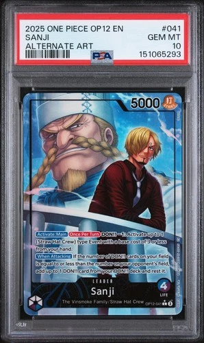 2025 ONE PIECE OP12-LEGACY OF THE MASTER ALTERNATE ART #041 SANJI PSA 10