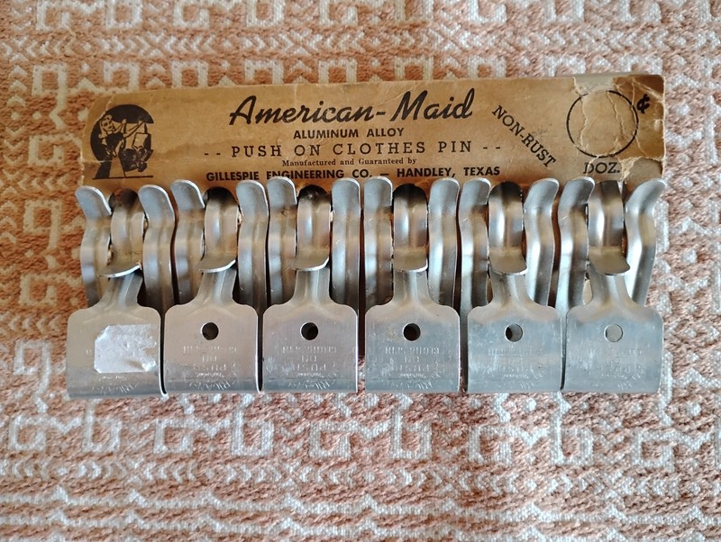 Vintage aluminum clothes pins
