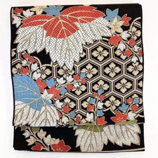 7280 Japanese Vintage Fukuro Obi Belt Kimono Fabric Silk Traditional Unfinished