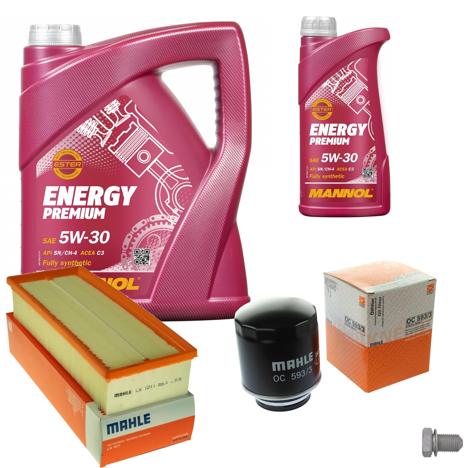 Mahle Inspektionspaket 6L Mannol 5W-30 Energy Premium FüR Vw Touran 1.4 Tsi-image