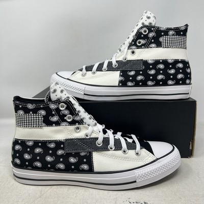 Converse Chuck Taylor All Star Hacked Patterns Black White Paisley Mens 11.5 NL